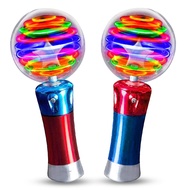 ArtCreativity 7.5 Inch Light Up Magic Ball Toy Wands for Kids, Set of 2, Flashing LED Wands for Boys