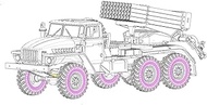 Hobby Boss 82931 1/72 Fighting Vikle Series Russian Army BM-21 Graat Self-Propelled Multi-Interlocki