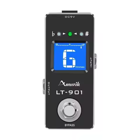 Amuzik Guitar Tuner Pedal High Precision Guitar Chromatic Tuner Pedal ± 1 Cent All-Metal Case True B