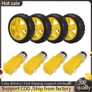 4PCS DC Electric Motor + Plastic TT Motor Tire Wheel Dual Shaft Gear Motor TT   for  Smart Car