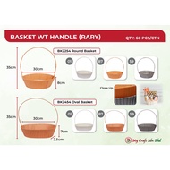 [Ready Stock] Oval | Round | Bakul Bertangkai |  Basket Hantaran | Bakul Hamper | Basket Buah | Raga