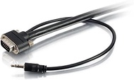 C2G 50228 Select VGA + 3.5mm Stereo Audio and Video Cable M/M, In-Wall CMG-Rated, Black (25 Feet, 7.
