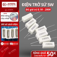 Avesta high quality 5W ceramic resistor value from 0.1R - 200R 5%.
