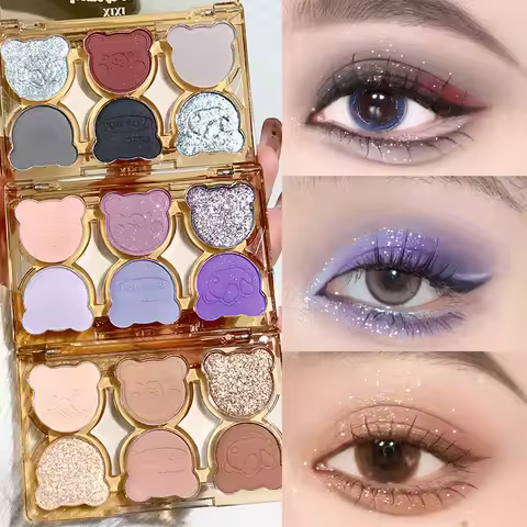 6 Colors Eye Shadow Palette Iris Purple Glitter Pearly Eyeshadow Palette Fashion Korean Shiny Eye Sh