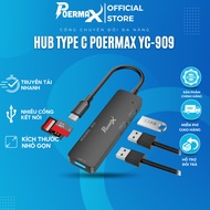 Poermax YC-909 Type C Hub Type C 5 in 1 multi-function conversion port with memory card, SD port, 2 