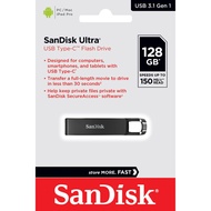 SANDISK แฟลชไดร์ฟ USB Type C 128GB Ultra FlashDrive [150MB/s](SDCZ460-128G)แฟลชไดร์ แฟรชไดร์ฟ ipadไอแพด samsung ไอโฟนiph