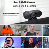 Webcam Nuroum 4K có micrô và tự động lấy nét - Chống ồn hỗ trợ AI, Video HD 1080P 60FPS, Góc nhìn rộ