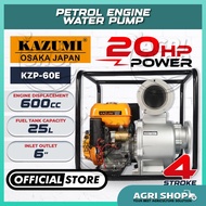 Agrishop KAZUMI JAPAN KZP-60E Petrol Engine Water Pump 6" 20HP (Electric Start) Japan Technology