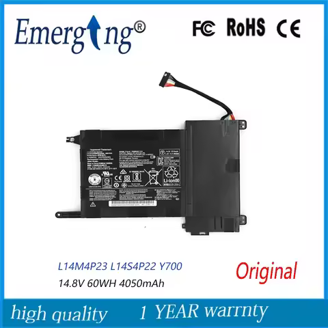 14.8V 60WH 4050mAh New Original Laptop Battery L14M4P23 For Lenovo IdeaPad Y700 Y700-17iSK Y700-15IS
