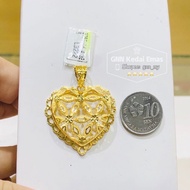 EMAS 375 LOKET BUAH LOVE BESAR 375 GOLD PENDANT B17