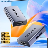 Active HDMI to DP Converter 8K 60Hz, 4K 144Hz 1080P 360Hz, USB-C Powered, G-Sync VRR, for PS5 Xbox P