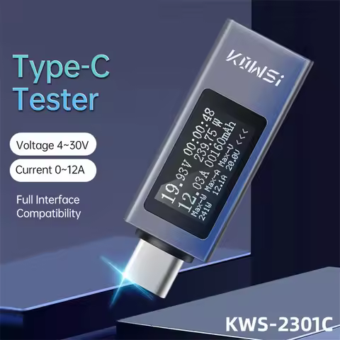 KWS-2301C Multifunctional Digital Display DC Voltage Current Meter Power Meter Type-C Phone Charging