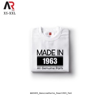 AR Tees ARt Parts 2483 Birthday Made in Year 1963 Unisex Tshirt for Women and Men