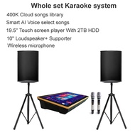 Whole set Songs sing system,19.5'' Touch screen  player with 2TB HDD,10'' Loudspeaker,Wireless MIC.Home KTV Sing,Jukebox,