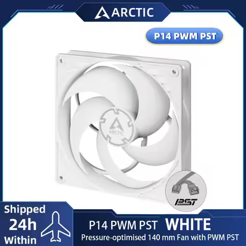 ARCTIC P14 PWM PST White,Pressure-optimised 140 mm Fan with PWM PST,Fan Speed: 200-1700 rpm PWM Cont