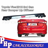 Toyota Vios 2018 3rd Gen Rear Bumper Lip Diffuser  (Matte Black/Silver)