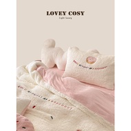 LOVEY COSY Korean Light Luxury Fleece Lining Thickened Lamb Fleece Milk Fleece Beige Cartoon Cute Be