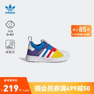 adidas阿迪达斯官方三叶草SUPERSTAR 360男婴童经典舒适运动贝壳头学步鞋GY9196 白/紫/蓝/黄/红 27(160mm)