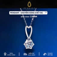 Women's Snowflake Love Necklace 8mm White Gold Polished - PENDANT Brand - Inspection Certificate DC0