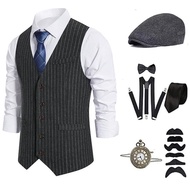 1920s Mens CostumeRoaring 20s Costumes Accessories Set Great Gatsby Costumes 1920s Men Mafia Costume