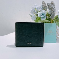 TW4812	Dior 迪奧暗花紋兩摺銀包 Bifold Wallet Black Dior Gravity Leather