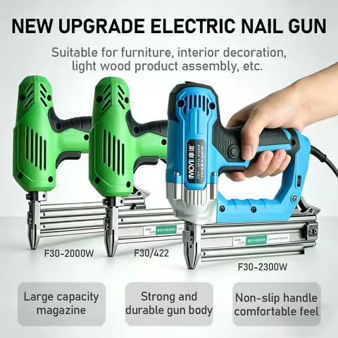 220V Electric Nail Gun F30/F25/F20/F15 Handheld Straight Staple Nail Woodworking Tools Furniture Nai