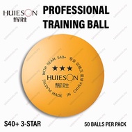 Huieson S40+ 3-Star Orange Professional Training Table Tennis Ball Bola Ping Pong 50 pcs per pack