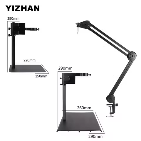 Microscope Focusing Fold Bracket 29CM Aluminum Alloy Adjustable Focusing Holder Table Stand 40mm 50m