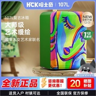 HCK Husky Retro Refrigerator Sleeping Beauty Art Design Household Living Room Small Mini Influencer 
