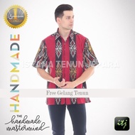 Kemeja Batik Etnik Pria Lengan Pendek Tenun Ikat Motif NTT