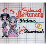 Tuala Sulam Tunang/Wedding/Anniversary