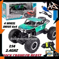 MALAYSIA UP📣 1:14 RC Car Rock Crawler Beast 2.4GHz High Speed 4WD Remote Control Car  Off-Road Climb