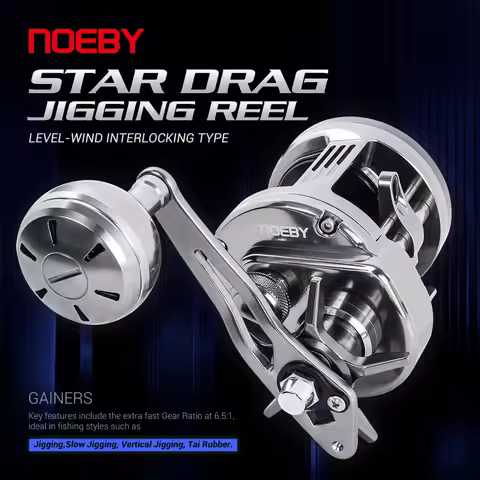 Noeby-Light Metal Jigging Reel, 12kg Max Drag,Star Drag, Slow Jigging Reel, Ocean Sea Baitcasting Re