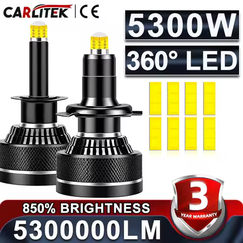 3D H7 LED Headlights 5300W 5300000LM H1 H8 H9 H11 9005 HB3 9006 HB4 9012 HIR2 6000K Canbus 360 CSP S