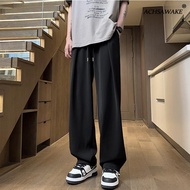 ACHSAWAKE Men's Pants Trend Pants Korean Version Loose Wide Leg Trousers