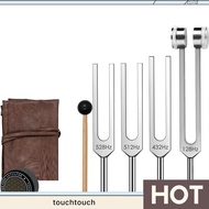 Frequency Tools with Activator, Mallet& Vegan Pouch-Tuning Fork Set(128Hz 432Hz 512Hz 528Hz) Weighte