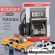 Children Talking Gas Station Toys Alloy Car Model Traffic Lights Barricade Police Educational Play H