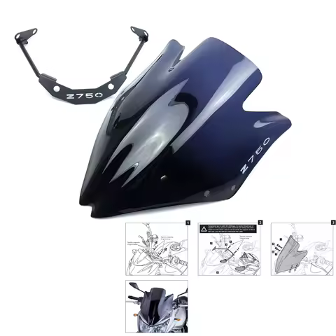 For Kawasaki Z750 Z750R Z 750 2007-2012 High Quality Smoke Clear Motorbike Windshield Windscreen 07 