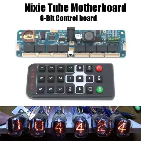 6-Bit Digital Nixie tube Motherboard controller Board + Remote Control for LED Clock Glow tube IN12 