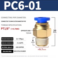 PC 6-01 Pneumatic Fitting 6mm To External Thread 1/8" inch