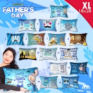 Fathers Day - XL Pillows - BIGGEST SIZE - Happy Fathers Day Message Pillow - Gift Idea -18x28 inches