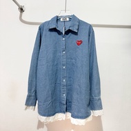 KEMEJA CDG Play Tassel Denim Shirt