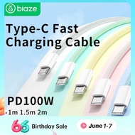 Biaze 100W PD Fast Charging Cable Type-C to Type-C Mobile Data Cable Fast Charger Weaving For Smartp
