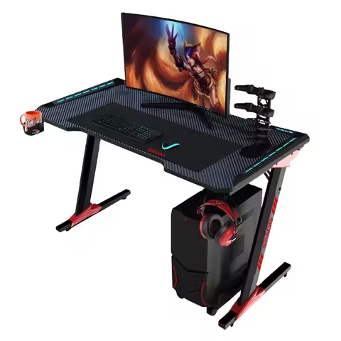Non-toxic Safe LED Gaming Table PC Computer Gaming Desk Laptop Table 120cm