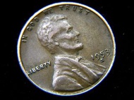 銅幣-1953年美國林肯總統(Lincoln)像麥穗(Wheat design)壹仙(Cent)銅幣(S標記)