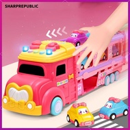 [Sharprepublic] Carrier Truck Cars Toys Kids Folding Storage Car Carrier Foldable Race Track