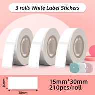 White Label Tape for Phomemo Q30 Printer Paper 3 rolls Label Sticker Paper Roll for Phomemo Labeller