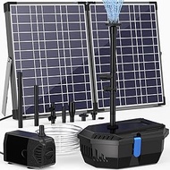 NFESOLAR Solar Pond Filter Fountain, 30W Solar Fountain Pump with Pond Filter, 16.4FT Cord, 6.6FT Tu