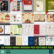 PSD Food Menu 20 Design PSD Files | High Quality Editable PSD Menu Design (SW119)