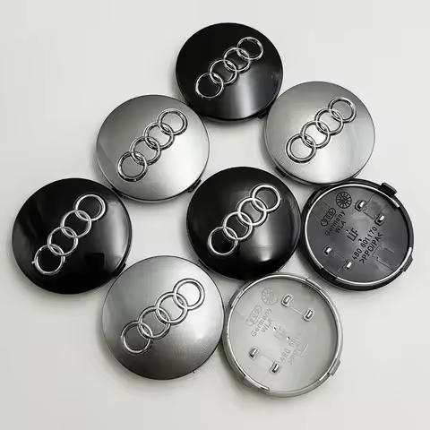 4pcs 60mm Black Grey Car Styling Badge Wheel Center Hub Cap Rim Caps For Audi Emblem 4B0601170 A1 A3